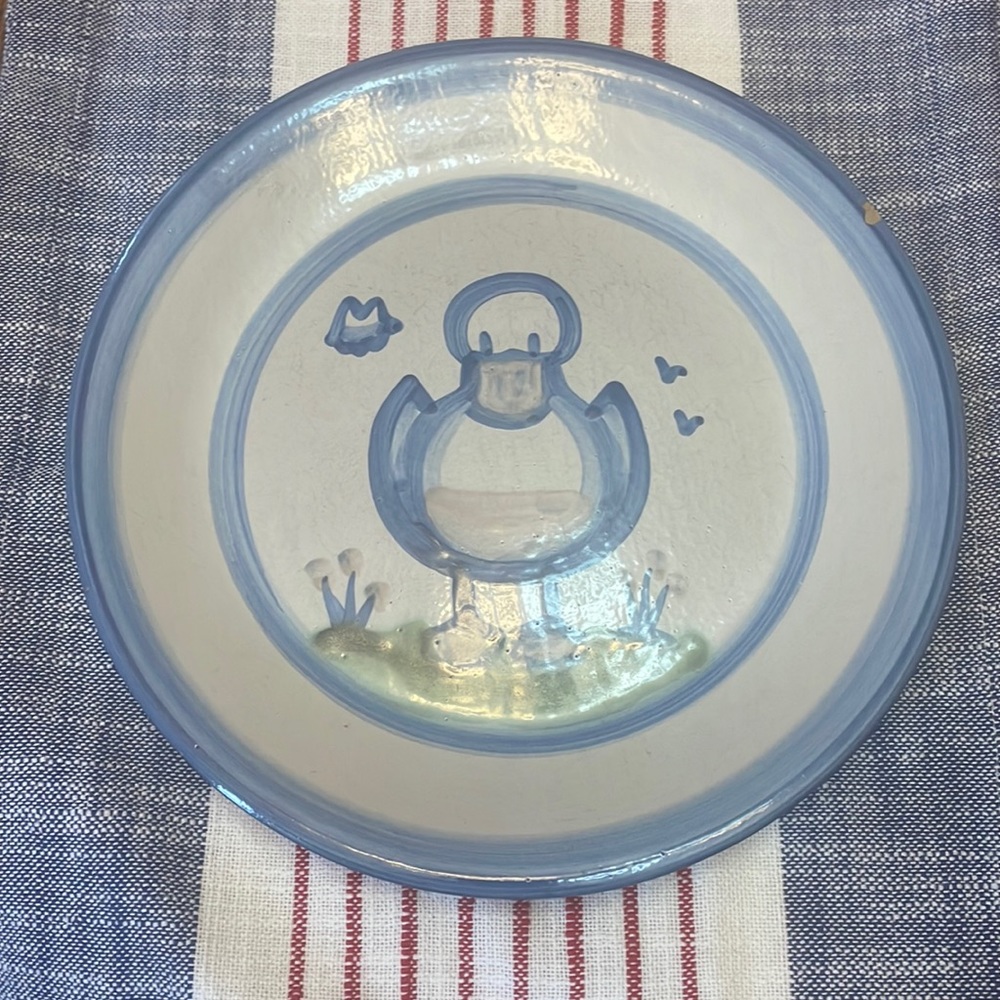 M. A. Hadley Pottery duck large 11” dinner plate.